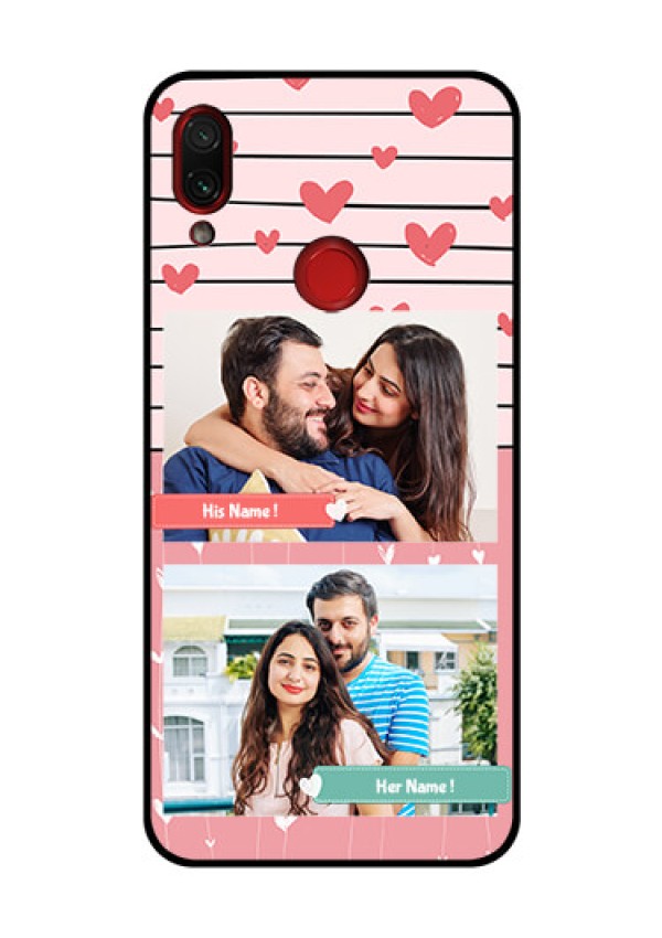 Redmi Note 7 Pro Custom Glass Mobile Case  - Photo with Heart Design