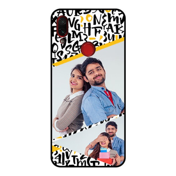 Redmi Note 7 Pro Custom Glass Mobile Case  - Letters Pattern Design