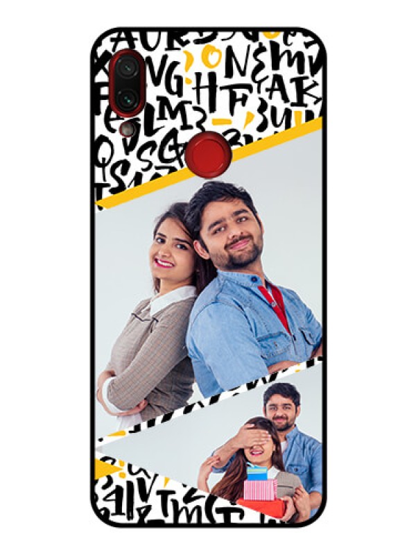 Custom Redmi Note 7 Pro Custom Glass Mobile Case  - Letters Pattern Design