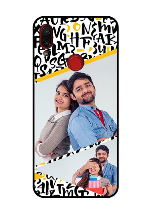 Redmi Note 7 Pro Custom Glass Mobile Case  - Letters Pattern Design