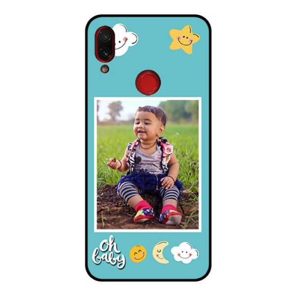 Redmi Note 7 Pro Personalized Glass Phone Case - Smiley Kids Stars Design Redmi Note 7 Pro Personalized Glass Phone Case - Smiley Kids Stars Design
