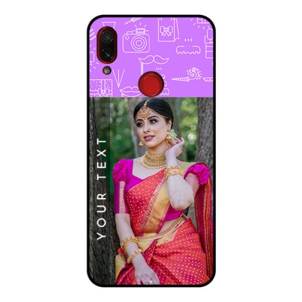 Redmi Note 7 Pro Custom Glass Mobile Case  - Birthday Icons Design
