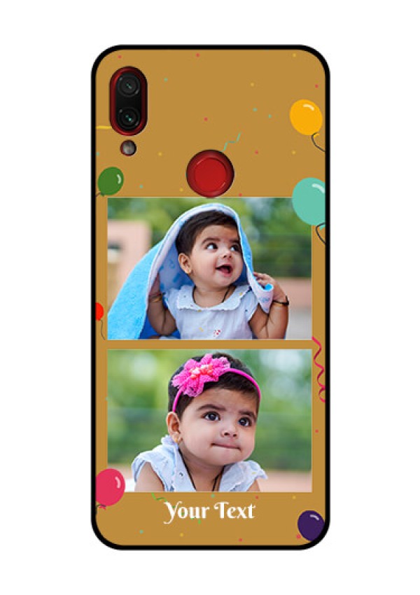 Redmi Note 7 Pro Personalized Glass Phone Case  - Image Holder with Birthday Celebrations Design