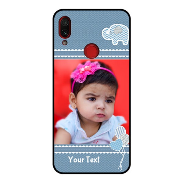 Redmi Note 7 Pro Photo Printing on Glass Case  - with Kids Pattern Design