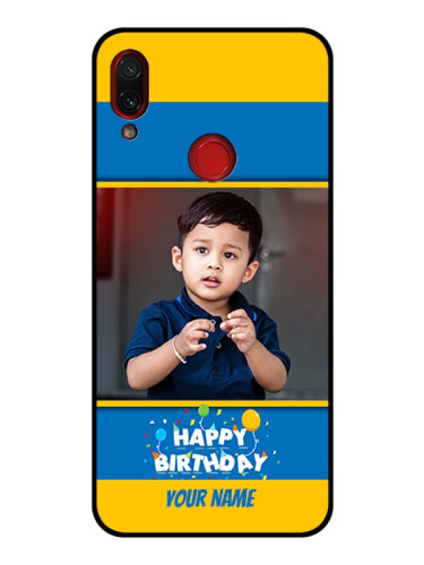 Custom Redmi Note 7 Pro Custom Glass Mobile Case  - Birthday Wishes Design