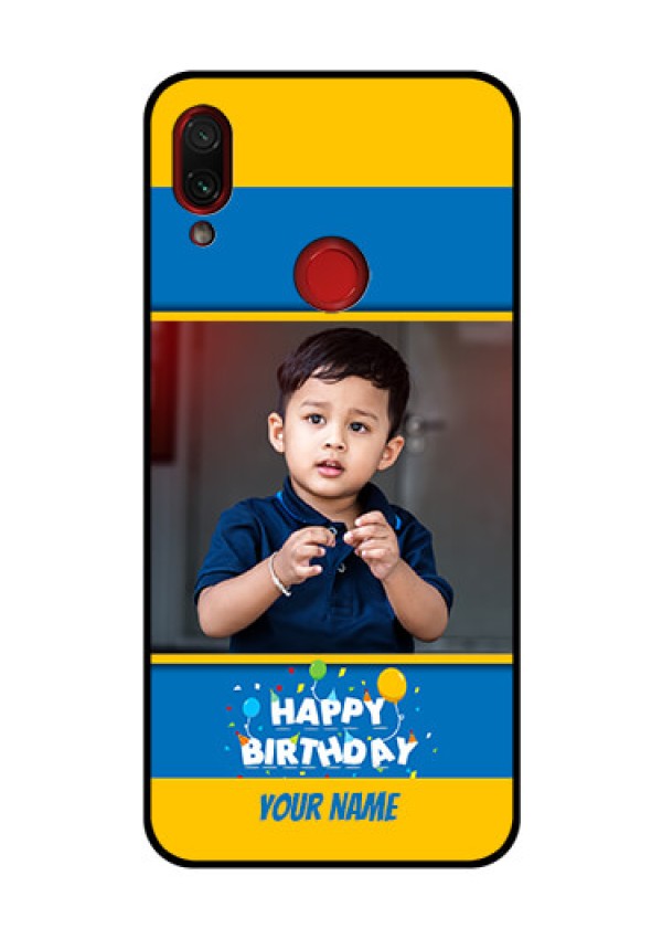 Redmi Note 7 Pro Custom Glass Mobile Case  - Birthday Wishes Design