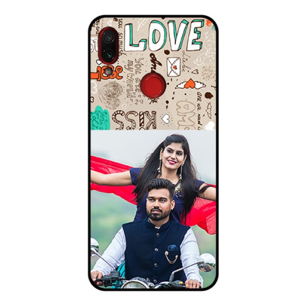 Redmi Note 7 Pro Custom Glass Phone Case  - Love Doodle Pattern 