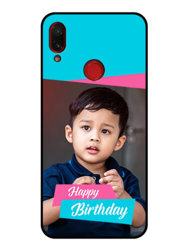 Custom Redmi Note 7 Pro Personalized Glass Phone Case  - Image Holder with 2 Color Design