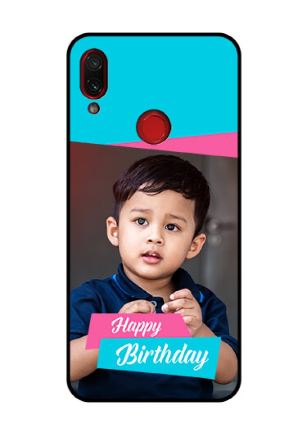Redmi Note 7 Pro Personalized Glass Phone Case  - Image Holder with 2 Color Design