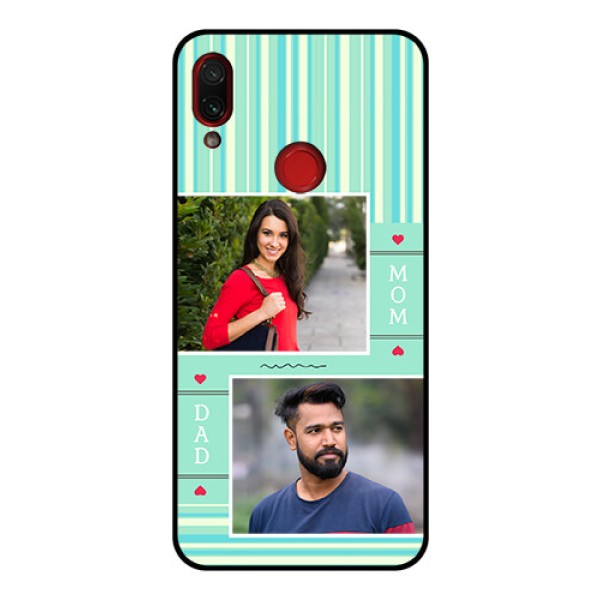 Redmi Note 7 Pro Custom Glass Phone Case  - Mom & Dad Pic Design