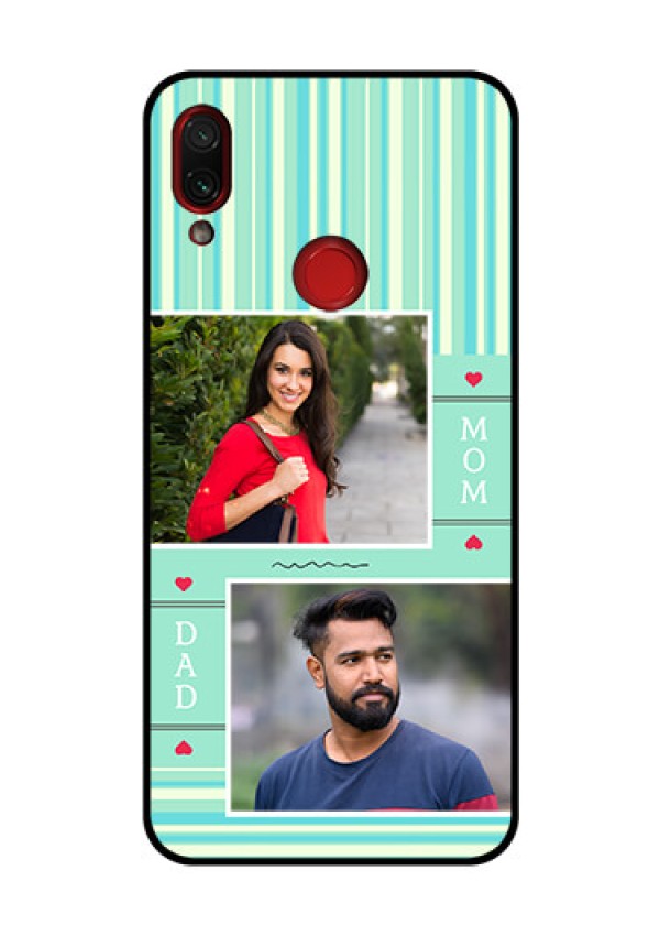 Redmi Note 7 Pro Custom Glass Phone Case  - Mom & Dad Pic Design