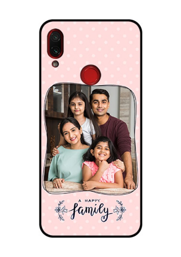 Redmi Note 7 Pro Custom Glass Phone Case  - Family with Dots Design