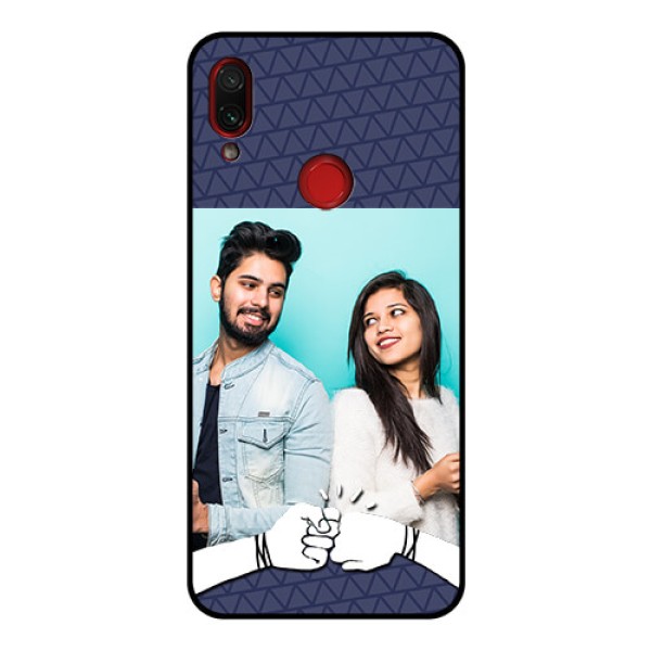 Redmi Note 7 Pro Photo Printing on Glass Case - with Best Friends Design Redmi Note 7 Pro Photo Printing on Glass Case - with Best Friends Design