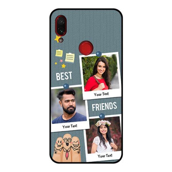 Redmi Note 7 Pro Personalized Glass Phone Case - Sticky Frames and Friendship Design Redmi Note 7 Pro Personalized Glass Phone Case - Sticky Frames and Friendship Design