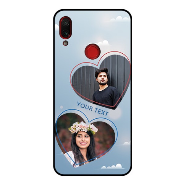 Redmi Note 7 Pro Custom Glass Mobile Case - Blue Color Couple Design Redmi Note 7 Pro Custom Glass Mobile Case - Blue Color Couple Design