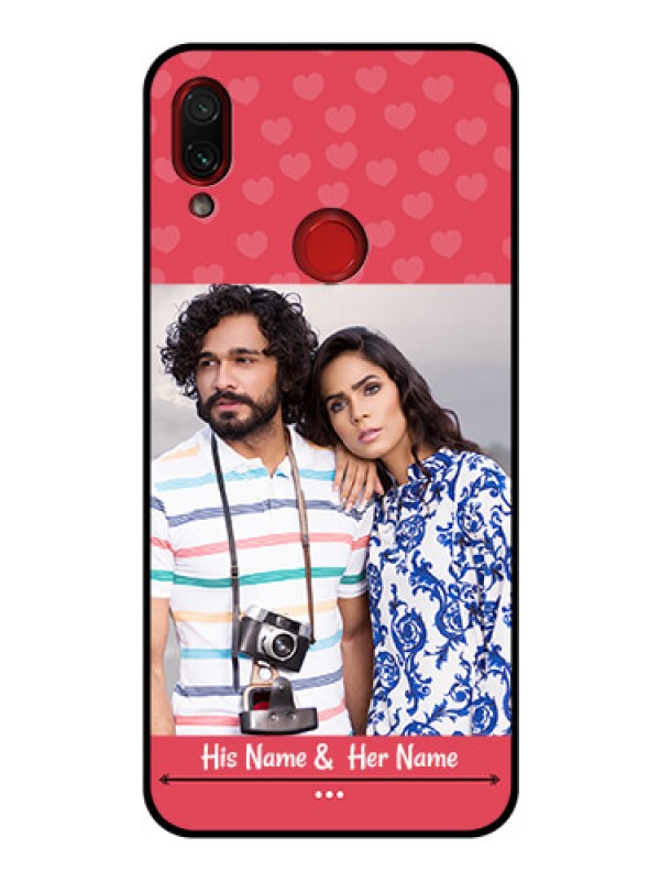 Custom Redmi Note 7 Pro Photo Printing on Glass Case  - Simple Love Design