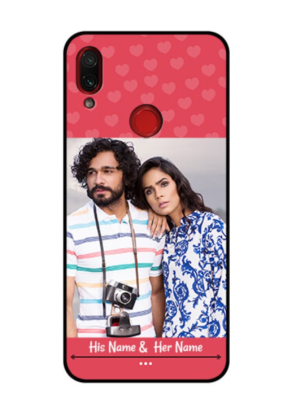 Redmi Note 7 Pro Photo Printing on Glass Case  - Simple Love Design