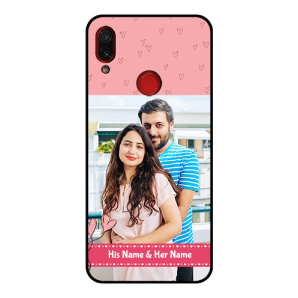 Redmi Note 7 Pro Personalized Glass Phone Case - Love Design Peach Color Redmi Note 7 Pro Personalized Glass Phone Case - Love Design Peach Color