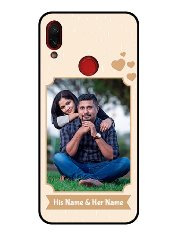 Custom Redmi Note 7 Pro Custom Glass Phone Case  - with confetti love design 