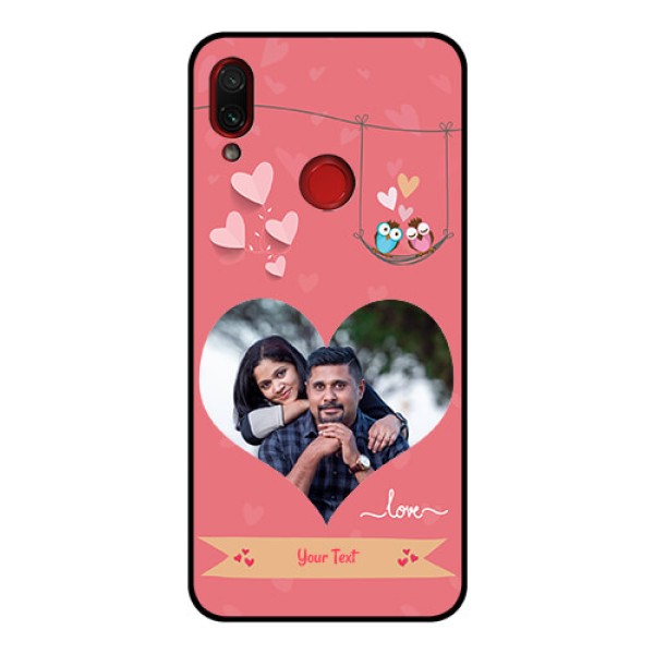 Redmi Note 7 Pro Personalized Glass Phone Case - Peach Color Love Design Redmi Note 7 Pro Personalized Glass Phone Case - Peach Color Love Design