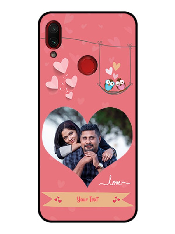 Custom Redmi Note 7 Pro Personalized Glass Phone Case  - Peach Color Love Design 