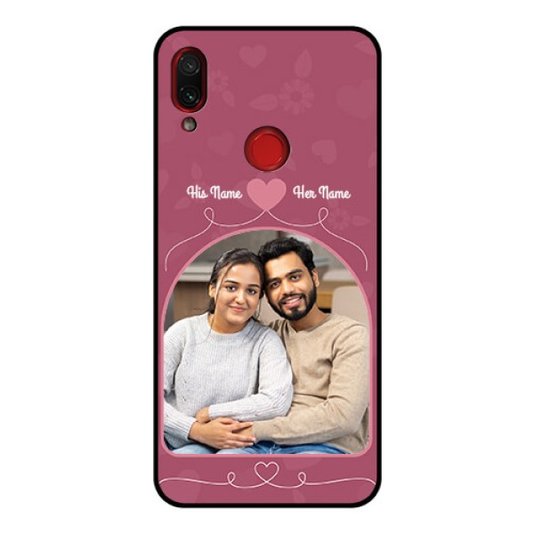 Redmi Note 7 Pro Photo Printing on Glass Case  - Love Floral Design