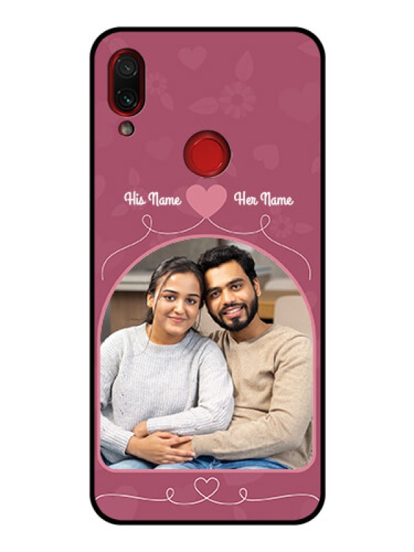 Custom Redmi Note 7 Pro Photo Printing on Glass Case  - Love Floral Design