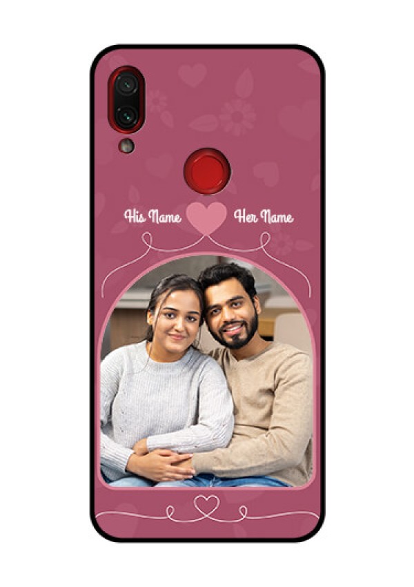 Redmi Note 7 Pro Photo Printing on Glass Case  - Love Floral Design