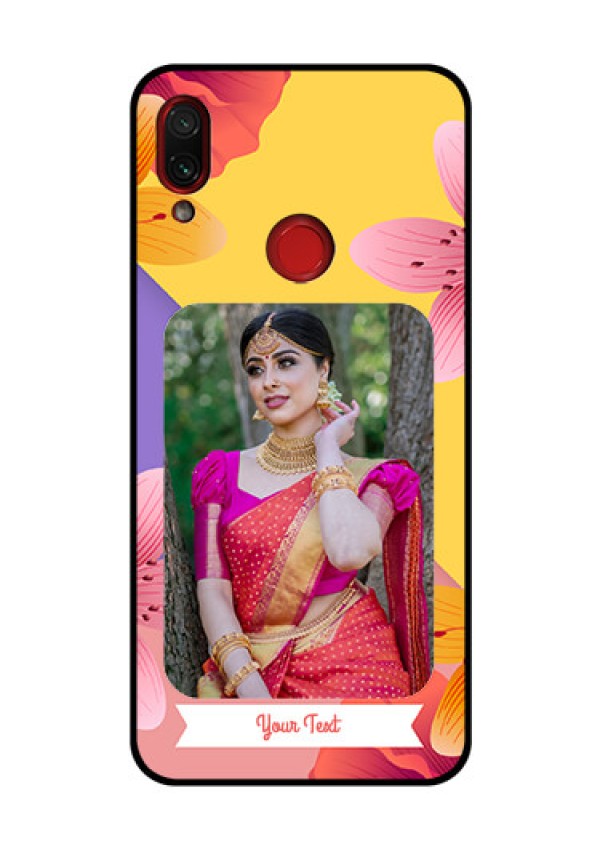 Redmi Note 7 Pro Custom Glass Mobile Case  - 3 Image With Vintage Floral Design