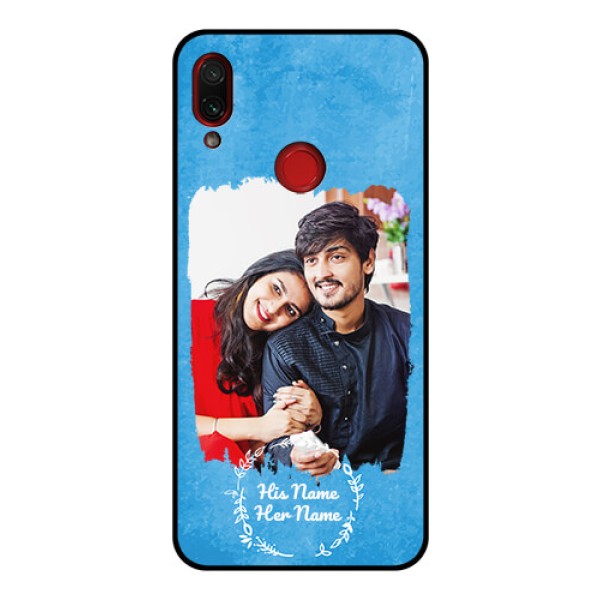 RedmiNote 7 Pro Custom Glass Phone Case - Blue Color Vintage Design RedmiNote 7 Pro Custom Glass Phone Case - Blue Color Vintage Design