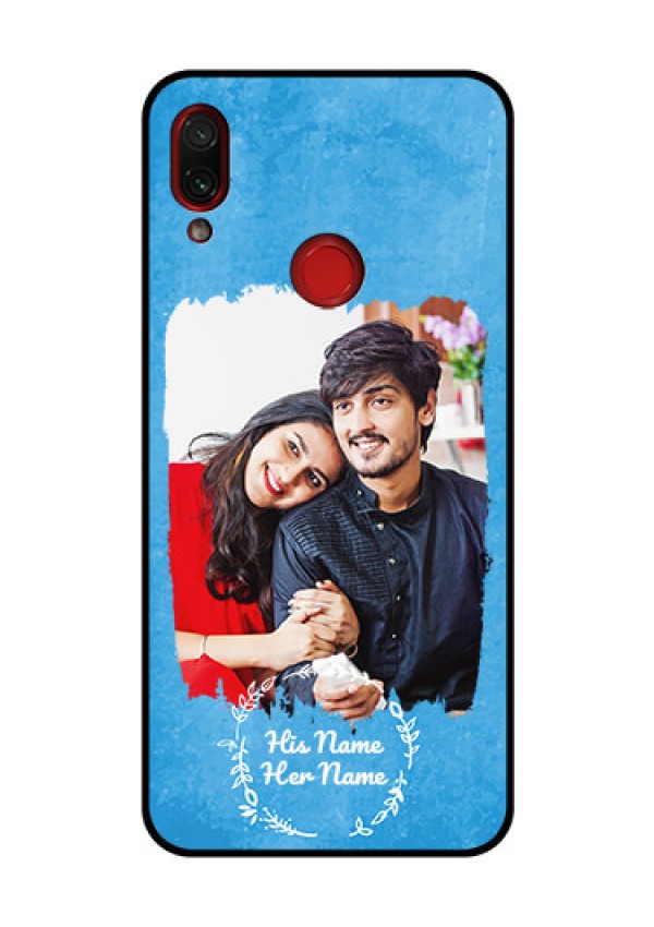 RedmiNote 7 Pro Custom Glass Phone Case - Blue Color Vintage Design