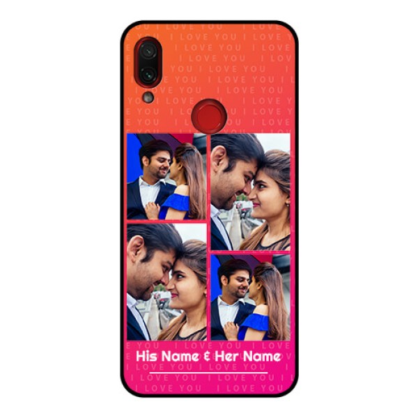 Redmi Note 7 Pro Custom Glass Phone Case  - I Love You Pink Design