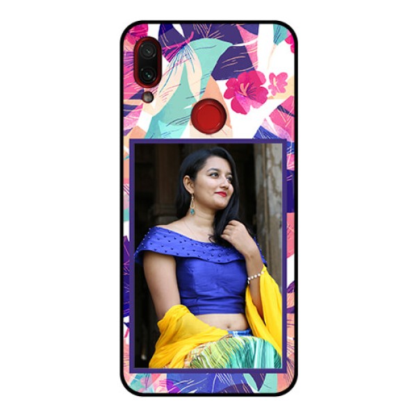 Redmi Note 7 Pro Custom Glass Mobile Case - Abstract Floral Design Redmi Note 7 Pro Custom Glass Mobile Case - Abstract Floral Design