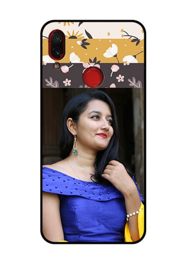 Redmi Note 7 Pro Custom Glass Phone Case  - Stylish Floral Design