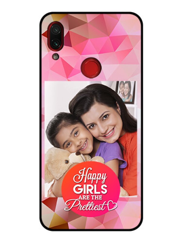 Custom Redmi Note 7 Pro Photo Printing on Glass Case  - Abstract Triangle Design