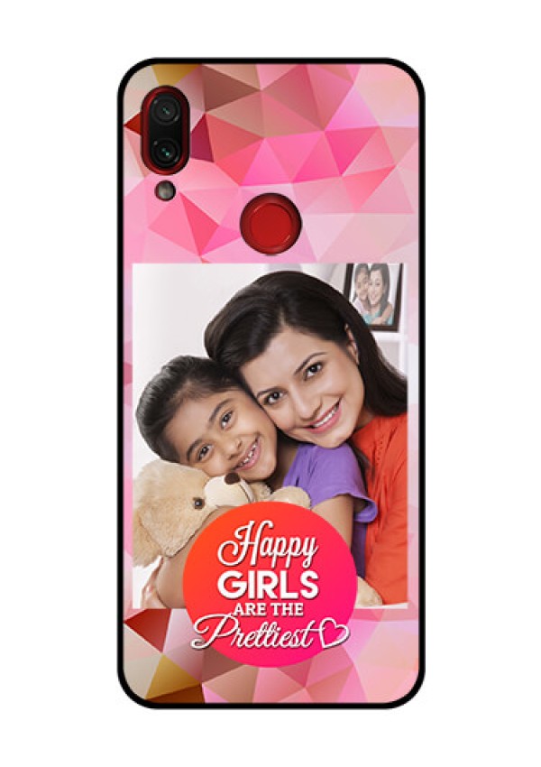 Redmi Note 7 Pro Photo Printing on Glass Case  - Abstract Triangle Design