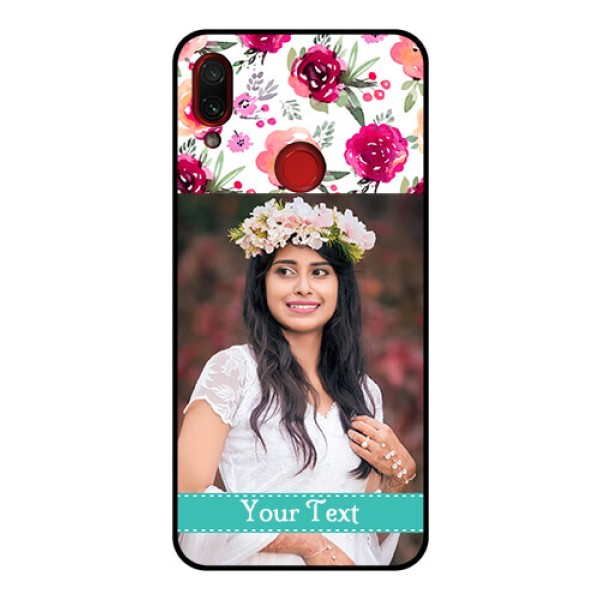 Redmi Note 7 Pro Custom Glass Phone Case - Watercolor Floral Design Redmi Note 7 Pro Custom Glass Phone Case - Watercolor Floral Design