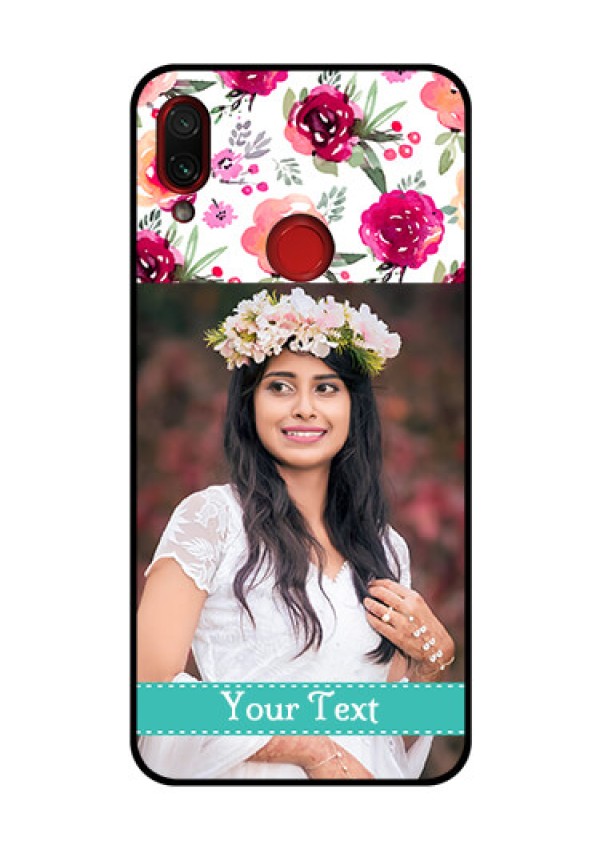 Redmi Note 7 Pro Custom Glass Phone Case  - Watercolor Floral Design