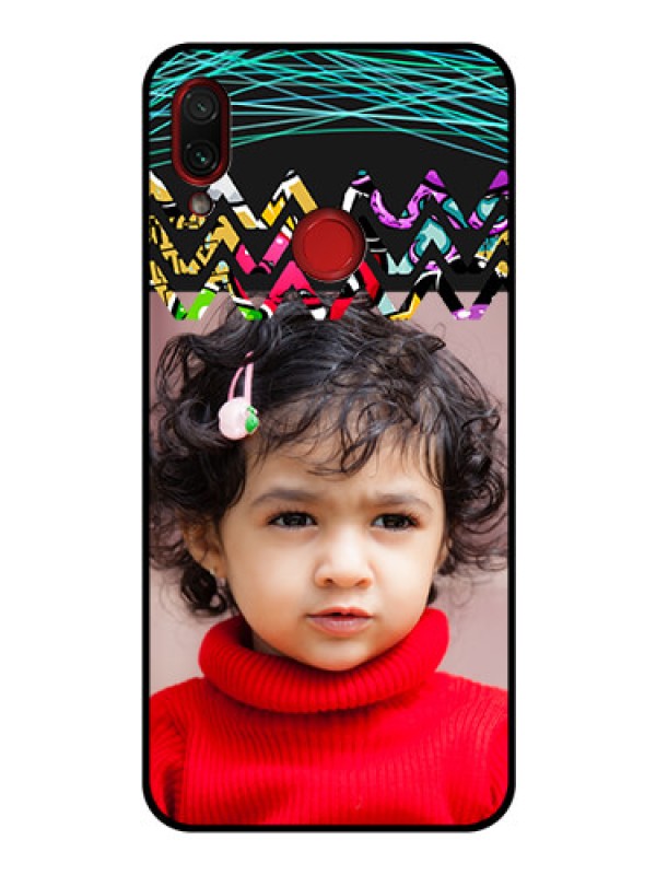 Custom Redmi Note 7 Pro Personalized Glass Phone Case  - Neon Abstract Design