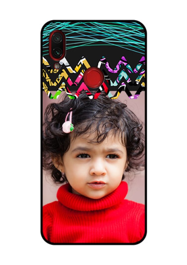 Redmi Note 7 Pro Personalized Glass Phone Case  - Neon Abstract Design