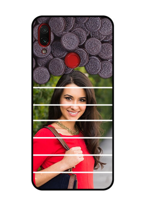 Redmi Note 7 Pro Custom Glass Phone Case  - with Oreo Biscuit Design