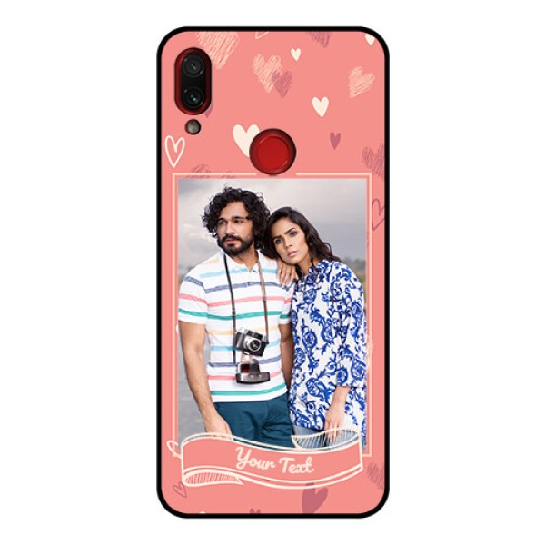 Redmi Note 7 Pro Custom Glass Phone Case  - Love doodle art Design