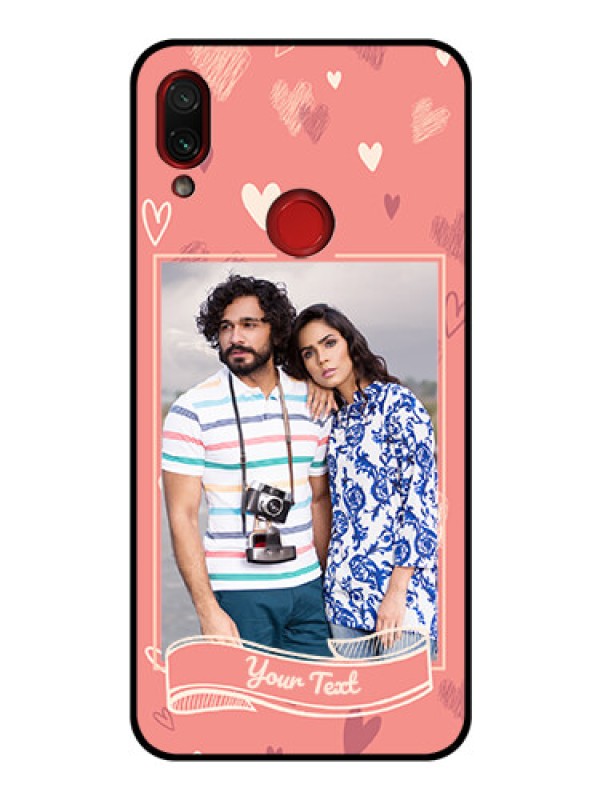 Custom Redmi Note 7 Pro Custom Glass Phone Case  - Love doodle art Design
