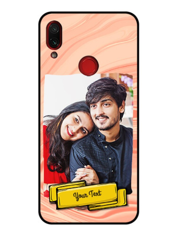 Custom Redmi Note 7 Pro Personalized Glass Phone Case  - Marble Texture Design