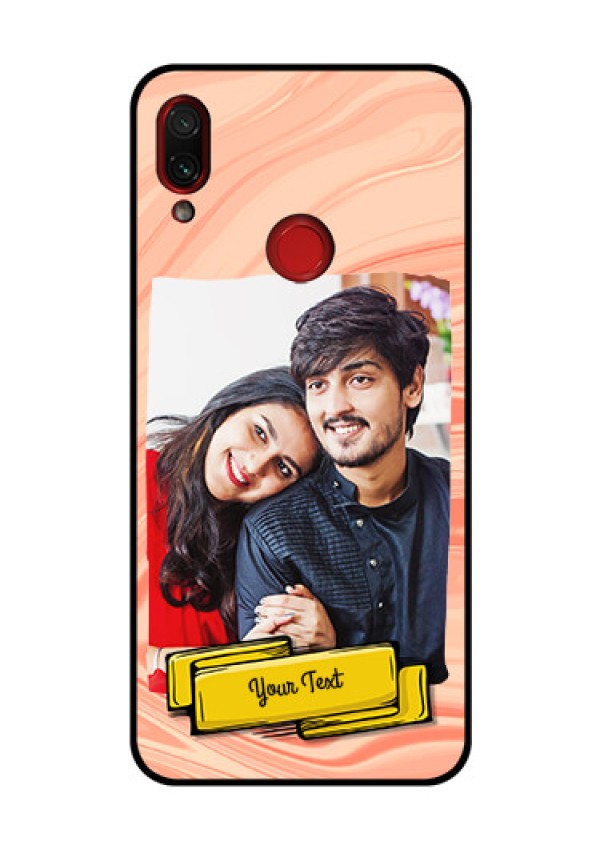 Redmi Note 7 Pro Personalized Glass Phone Case  - Marble Texture Design