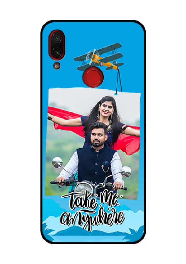 Redmi Note 7 Pro Custom Glass Mobile Case  - Traveller Design 