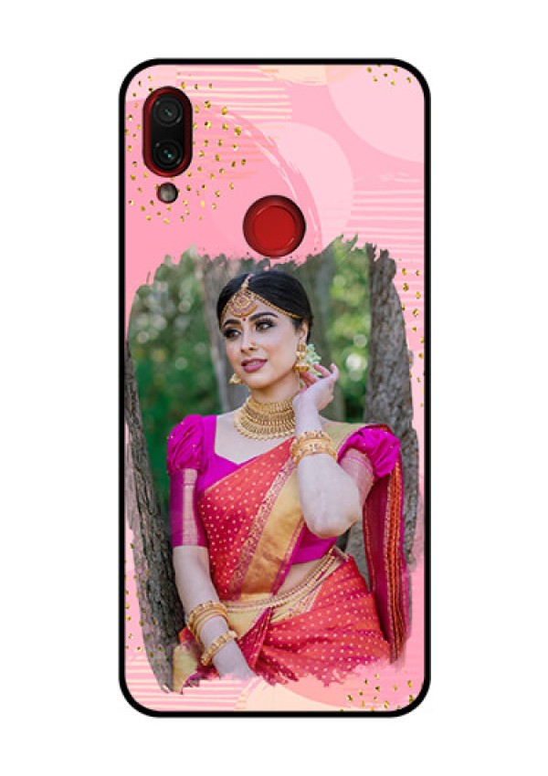 Redmi Note 7 Pro Personalized Glass Phone Case  - Gold Glitter Splash Design
