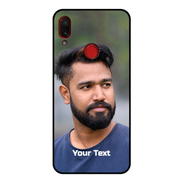 Redmi Note 7 Pro Glass Mobile Cover: Photo with Text