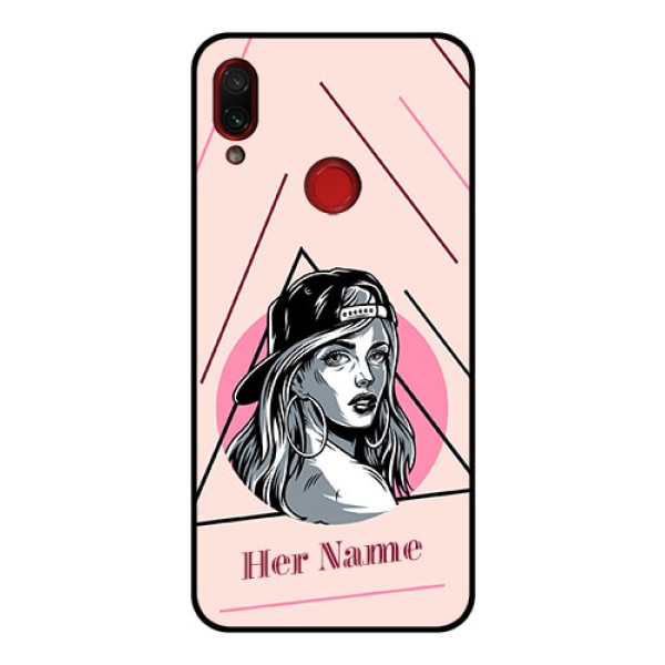 Xiaomi Redmi Note 7 Pro Personalized Glass Phone Case - Rockstar Girl Design