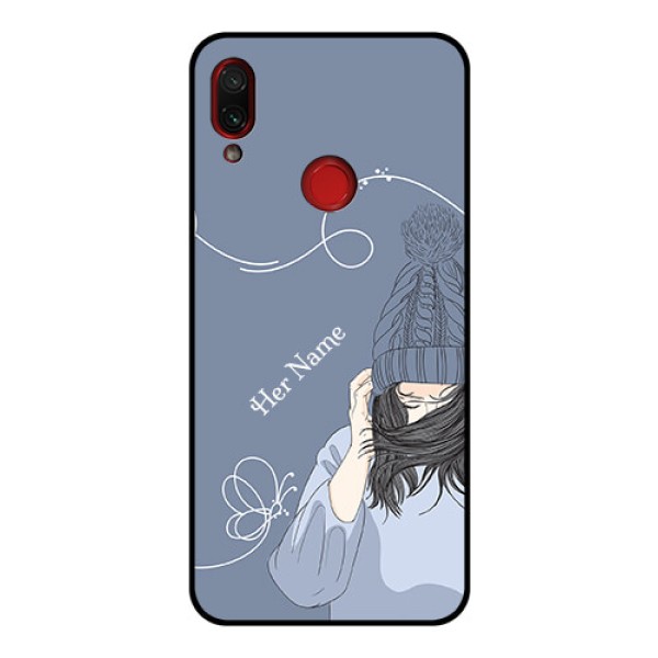 Xiaomi Redmi Note 7 Pro Custom Glass Mobile Case - Girl in winter outfit Design